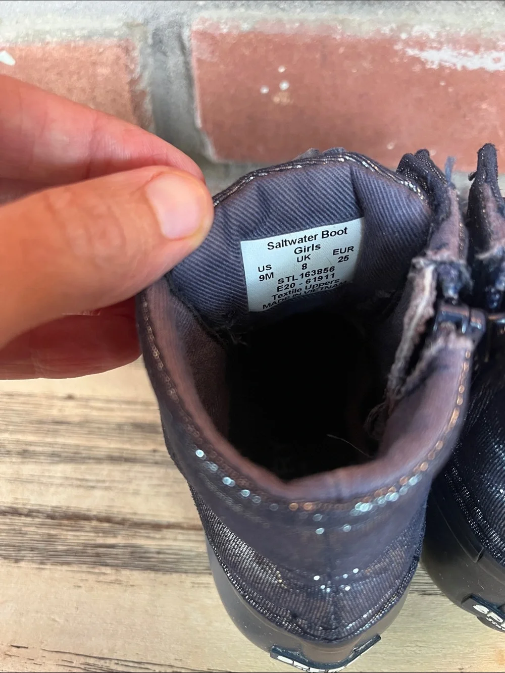 Sperry Saltwater Boot Navy Duck Boots Sparkly